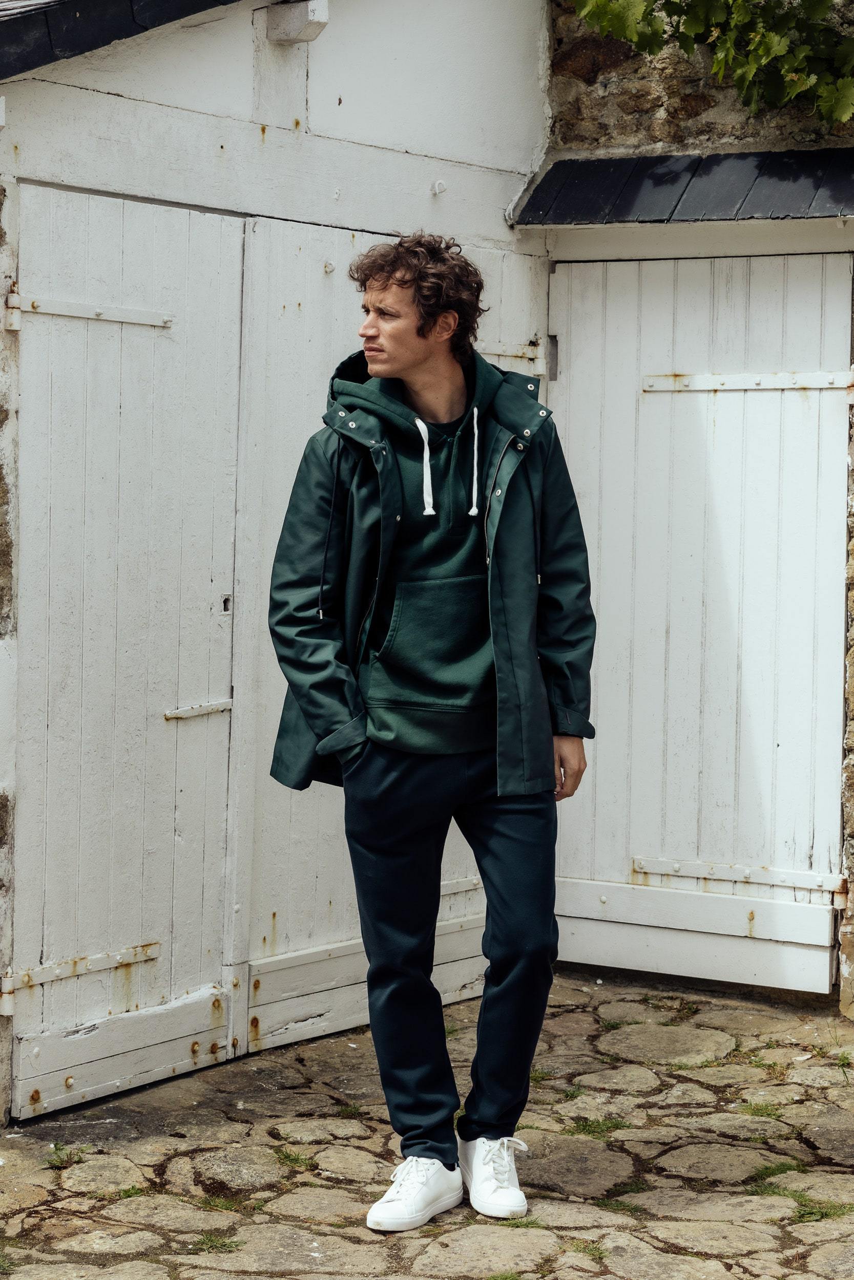 Parka Imperméable Recyclée pour Homme Éthique Bleu Apnée Swimwear – Marché  Commun